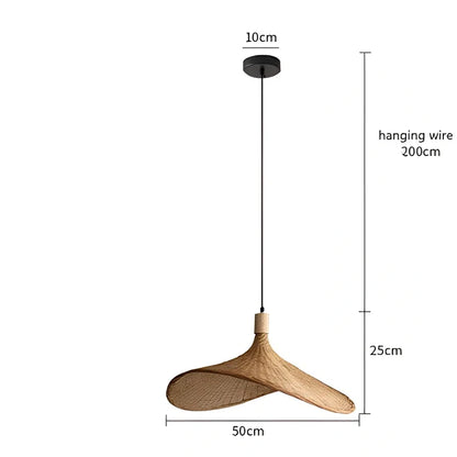 Japanese-style bamboo chandelier with adjustable height up to 1 metre, available in 30cm to 70cm sizes