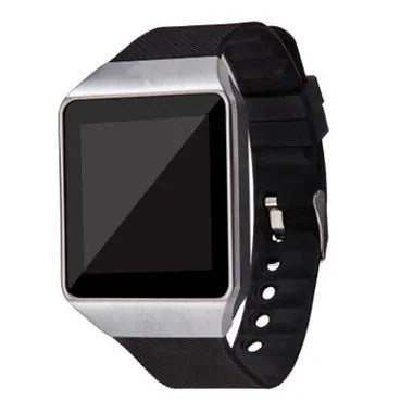 Smart watch with touch screen showing call interface, on a wrist strap.