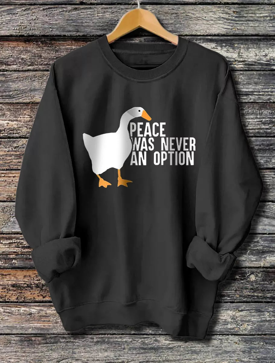 Women's long sleeved printed hoodie in grey, black, khaki, and brown