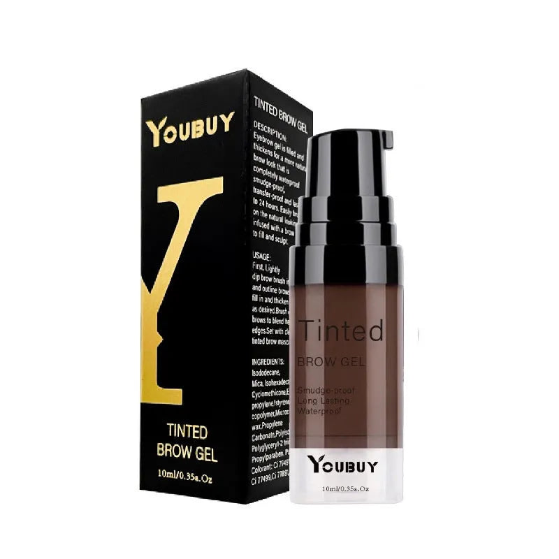 Eyebrow cream waterproof quick-drying brow makeup for natural eyebrow definition with lasting colour, available in brown and black shades including dark gray 03 and golden yellow 04 colour options for universal skin types.