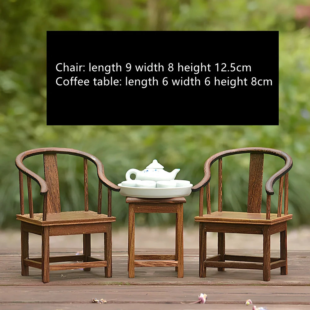 Red rosewood miniature Chinese furniture model with traditional carved details and mahogany construction