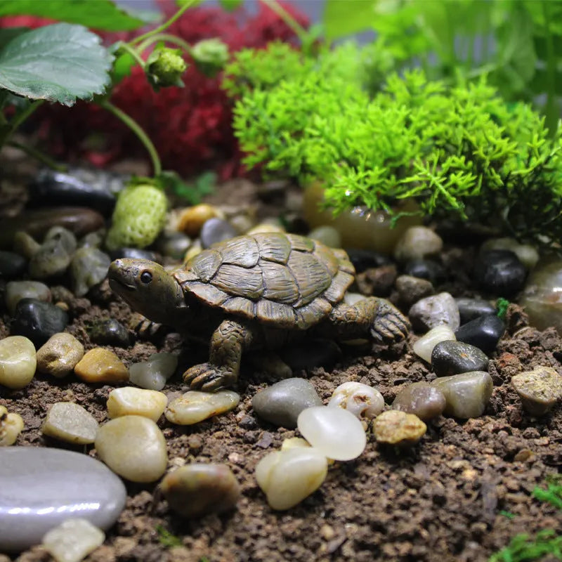 Handcrafted resin turtle garden ornament with realistic details for outdoor decoration