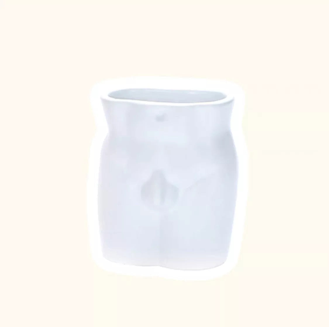 Handmade human body ceramic vase with glazing finish in pink and black dots or plain white