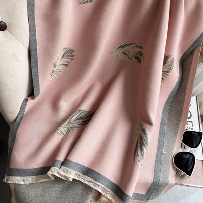 Cashmere-like Short Beard Tassel Thickened Warm Shawl Scarf in various colors