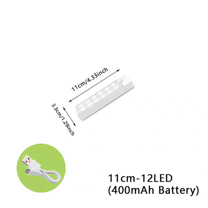 Stainless steel wireless LED motion sensor night light with magnetic wall mounting