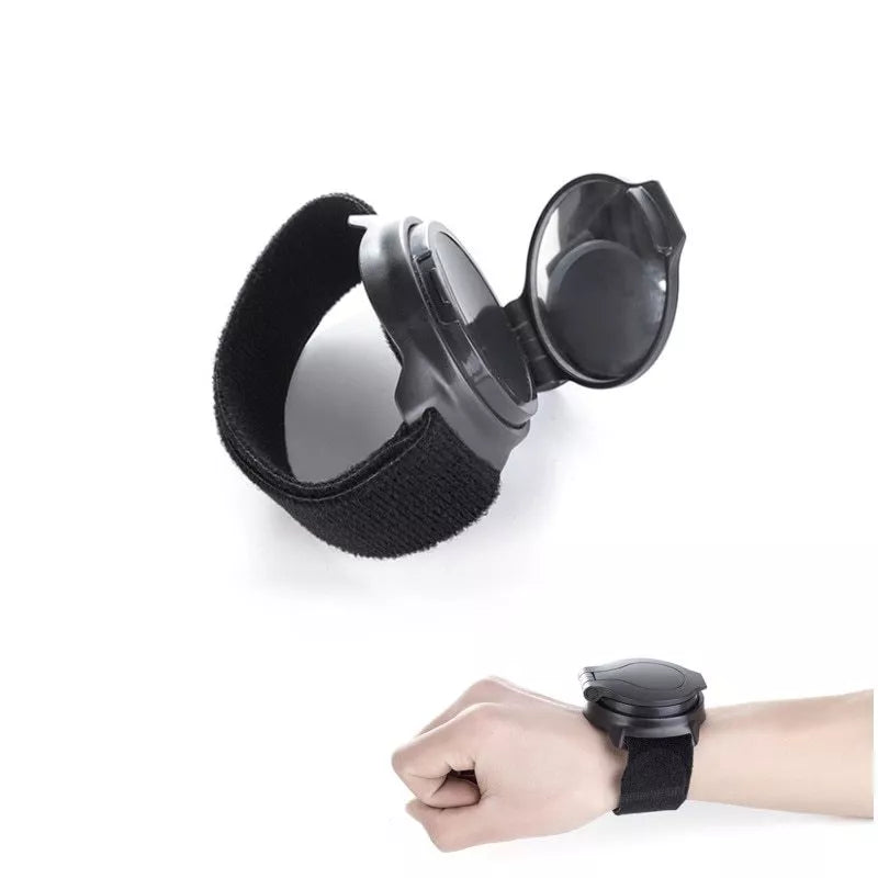 Wrist riding rear view mirror with 360° rotation and anti-slip mat