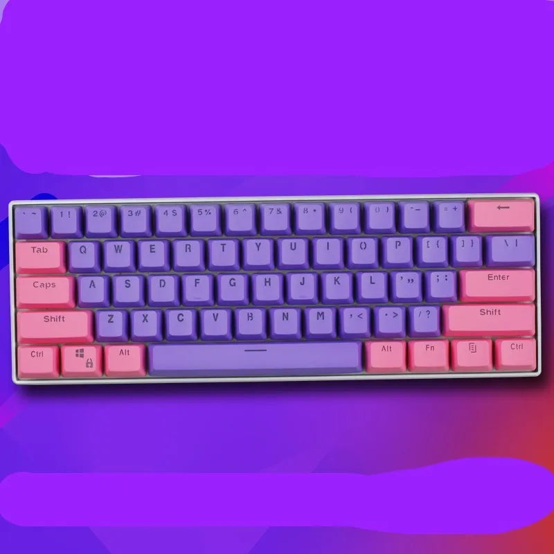 PBT transparent keycap set with matte texture and OEM height for RK61, GANSS ALT61, GH60 and I610T keyboards