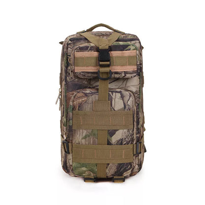 Camouflage outdoor backpack with durable 600D encrypted Oxford cloth, spacious for computers and clothes