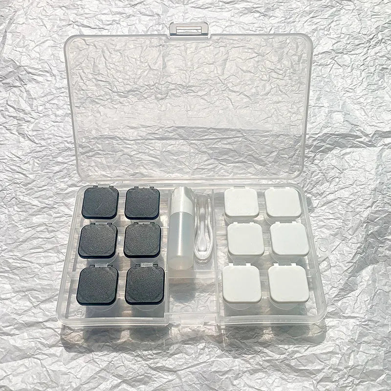 Portable contact lens case rectangle design multiple colour options compact storage