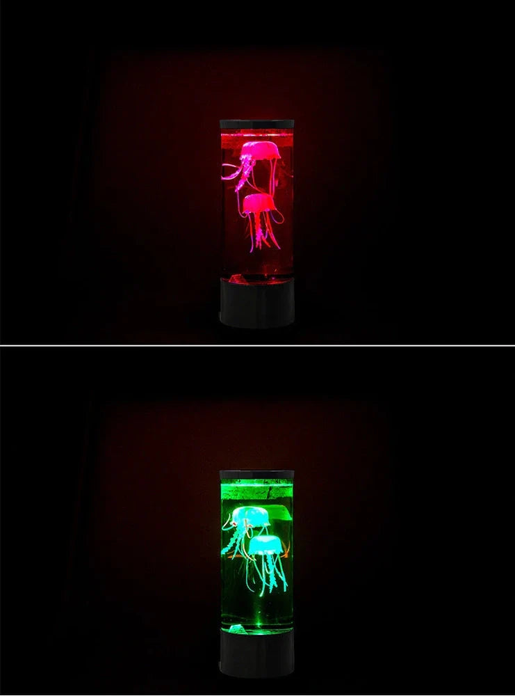 Black LED jellyfish aquarium lamp projecting 10m underwater scene from 1200mAh USB battery