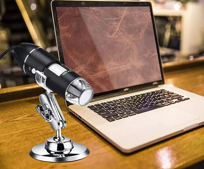USB Digital Microscope with 1600X magnification and adjustable LED lighting