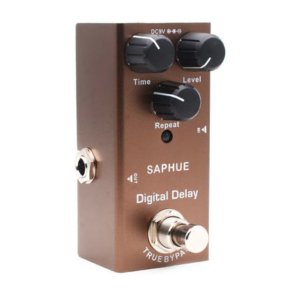 SAPHUE mini electric guitar effects pedal with aluminium alloy casing, true bypass, 1/4 inch jacks and 9V DC power