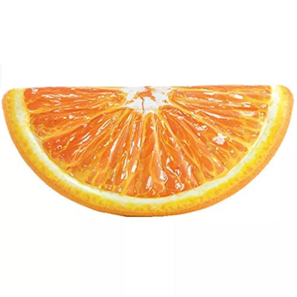 Children's swimming circle with realistic ocean print in orange