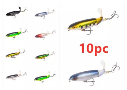 Road Sub-bait Propeller Tractor Hard Bait Floating Water Pencil Lure Bait in various colors
