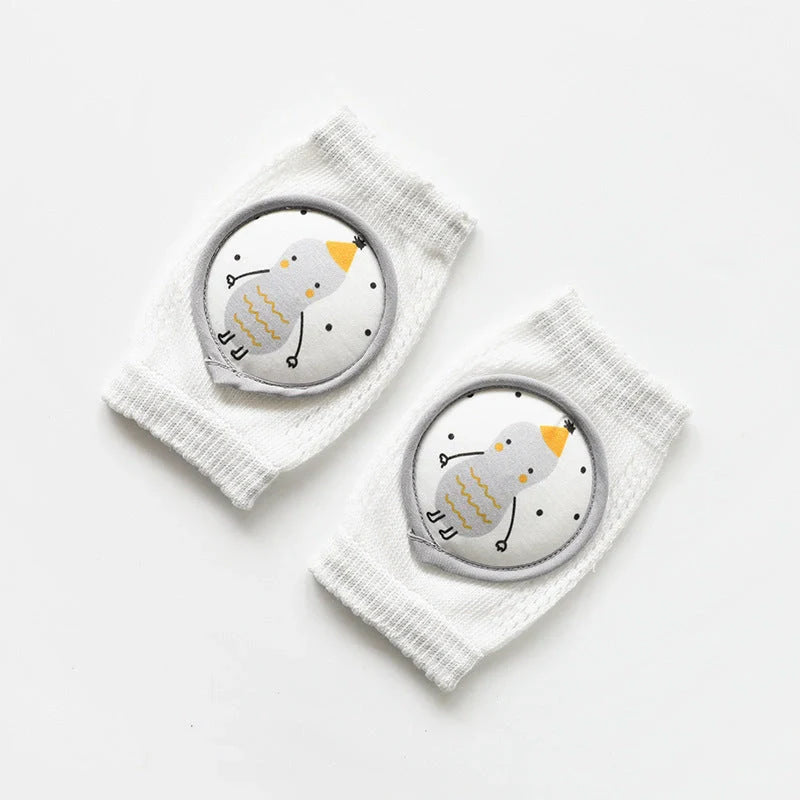 Children's breathable cotton knee pads with cartoon animal patterns for crawling infants