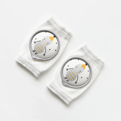 Children's breathable cotton knee pads with cartoon animal patterns for crawling infants