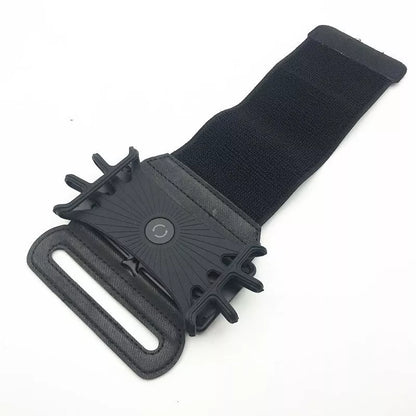 Detachable mobile phone holder with 360-degree rotation on arm