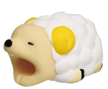 Silicone animal-shaped cable protector for Apple iPhone lightning charging cable.
