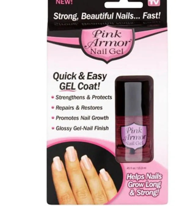PinkArmor Nail Gel 0.50 fl oz keratin-rich gel polish for weak damaged nails, base and top coat