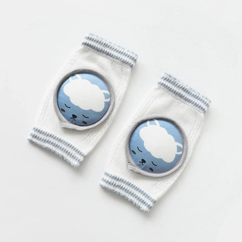 Children's breathable cotton knee pads with cartoon animal patterns for crawling infants
