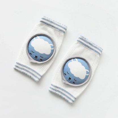 Children's breathable cotton knee pads with cartoon animal patterns for crawling infants