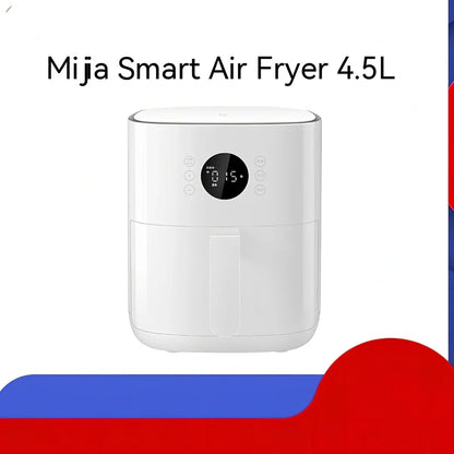 White 4.5L air fryer with baking tray, 1200W power for healthier cooking with less oil