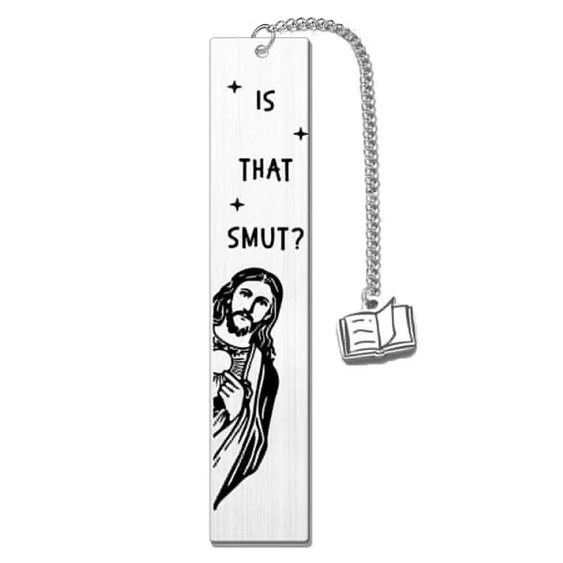 Stainless steel bookmark with tassel, 13cm long, showing metal construction and colour options