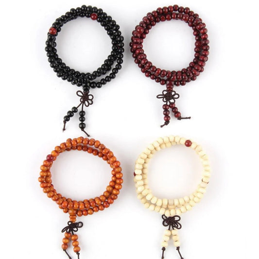 Natural Sandalwood Buddhist Meditation 108 Beads Bracelet for spiritual and stylish living