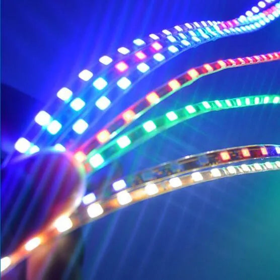 12V LED strip light for car and motorcycle in blue or red, available in 90cm, 120cm and 150cm lengths