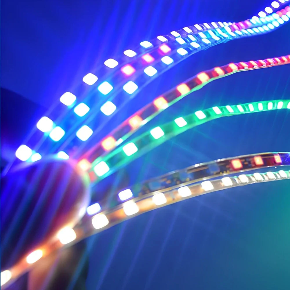 12V LED strip light for car decoration in blue and red colours, 90cm 120cm 150cm lengths