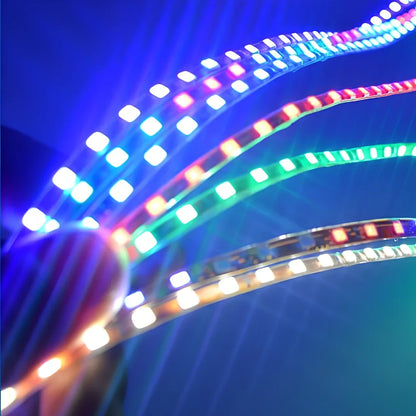 12V LED strip light for car decoration in blue and red colours, 90cm 120cm 150cm lengths