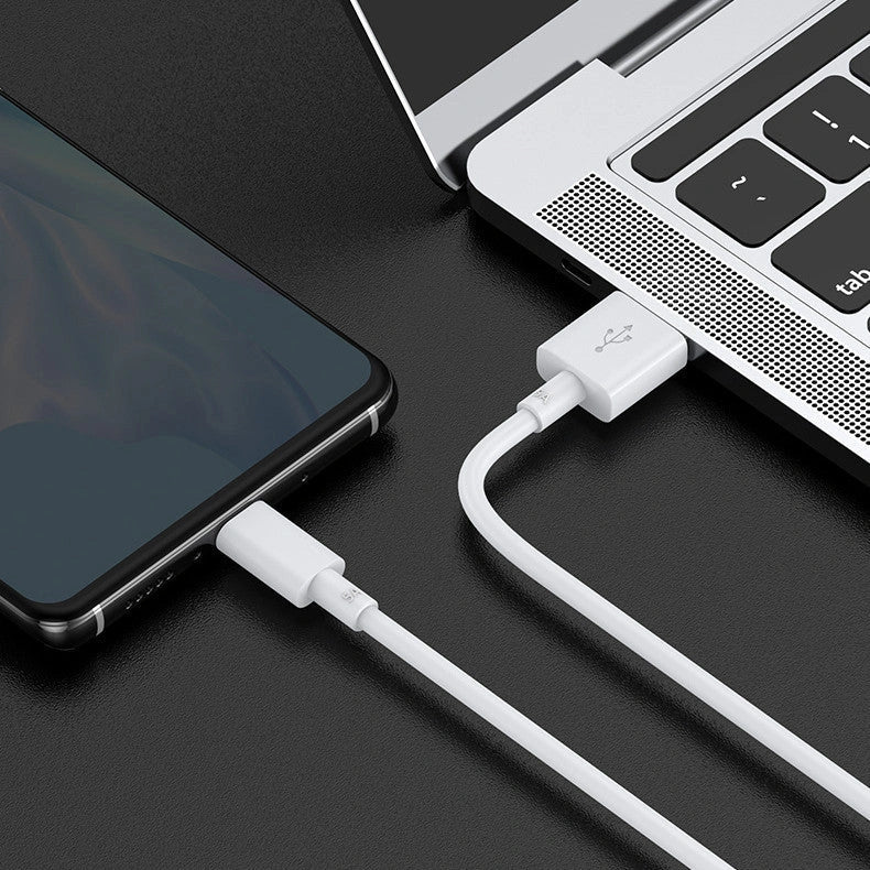 5A Fast Charging USB to Type-C Cable in black and white, available in 1m, 2m, and 3m lengths