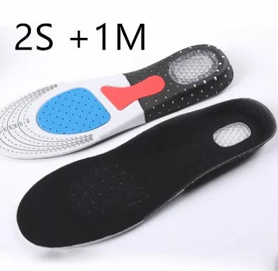 Custom-cut sports insoles with shock absorption and breathable design for enhanced foot comfort