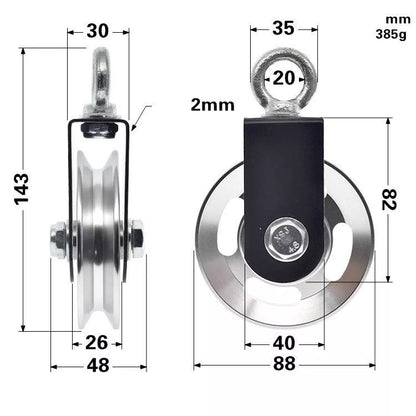 Aluminum alloy fitness equipment guide wheel with smooth pulley action