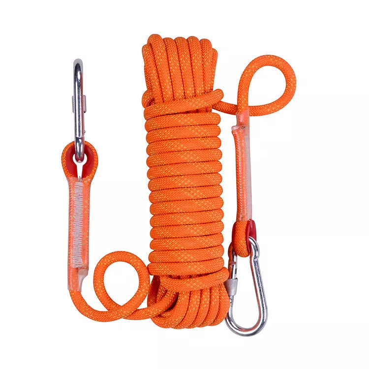 10M outdoor climbing rope with high-strength silk core, available in multiple colors
