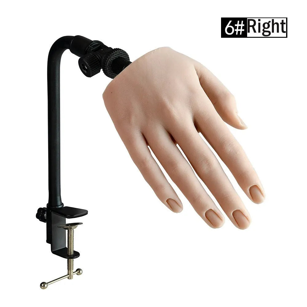 Silicone nail art practice fake hand model for manicure training in various colours