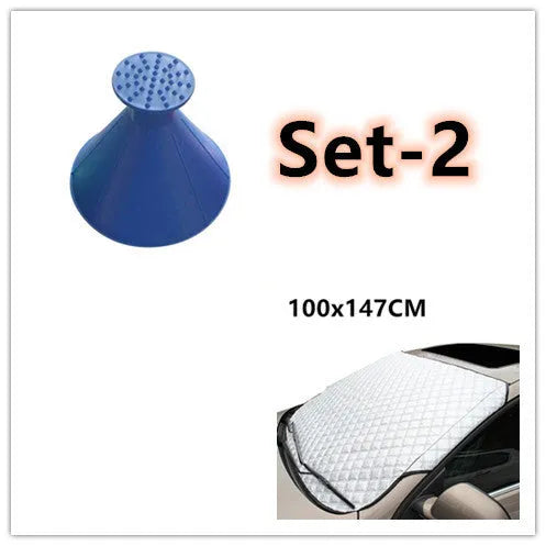 Car snow block aluminized film front windshield cover with external anti-theft design in size 100x147C or 143X93.