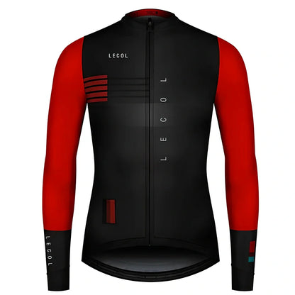 Autumn full sleeve cycling jersey for men with moisture-wicking fabric and ergonomic cycling cut