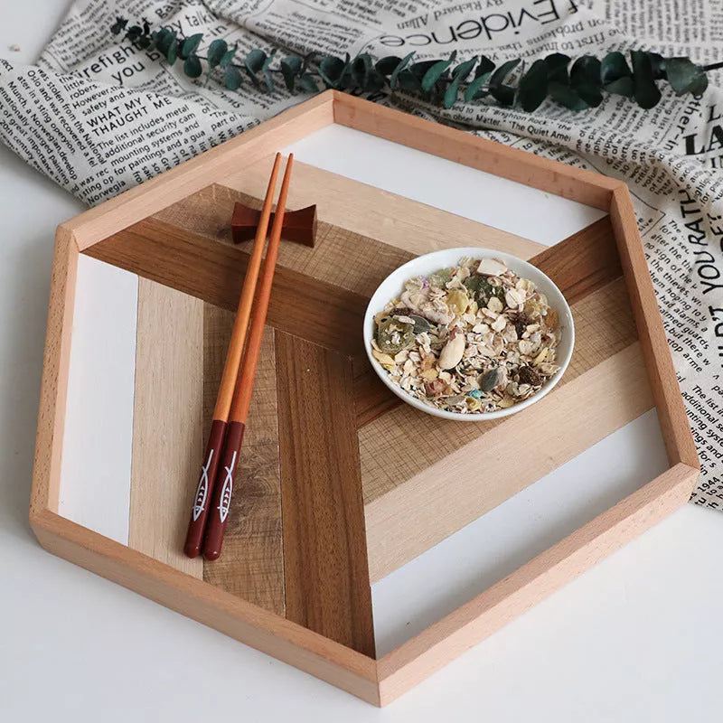 Wooden cake tray in three sizes for elegant dessert serving