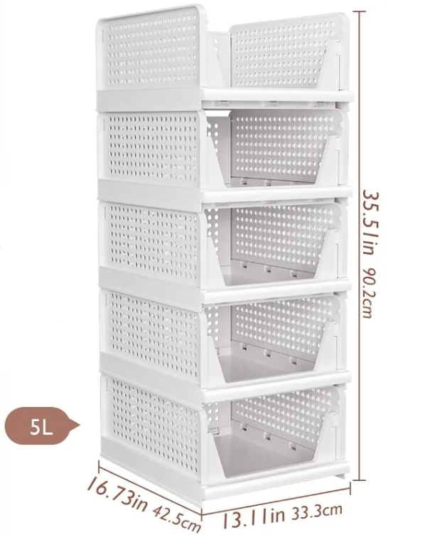 Hhomeenjoy Foldable Plastic Clothes Storage Box Drawer in Multiple Sizes