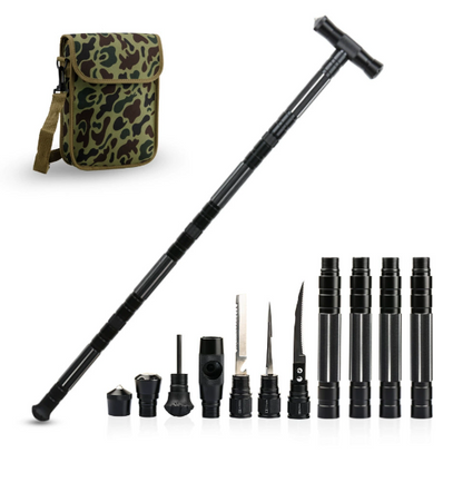 Hhomeenjoy US Heavy Duty Multifunctional Collapsible Trekking Hiking Survival Walking Stick