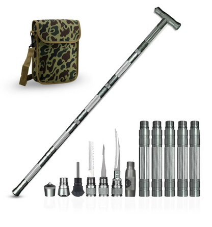 Hhomeenjoy US Heavy Duty Multifunctional Collapsible Trekking Hiking Survival Walking Stick