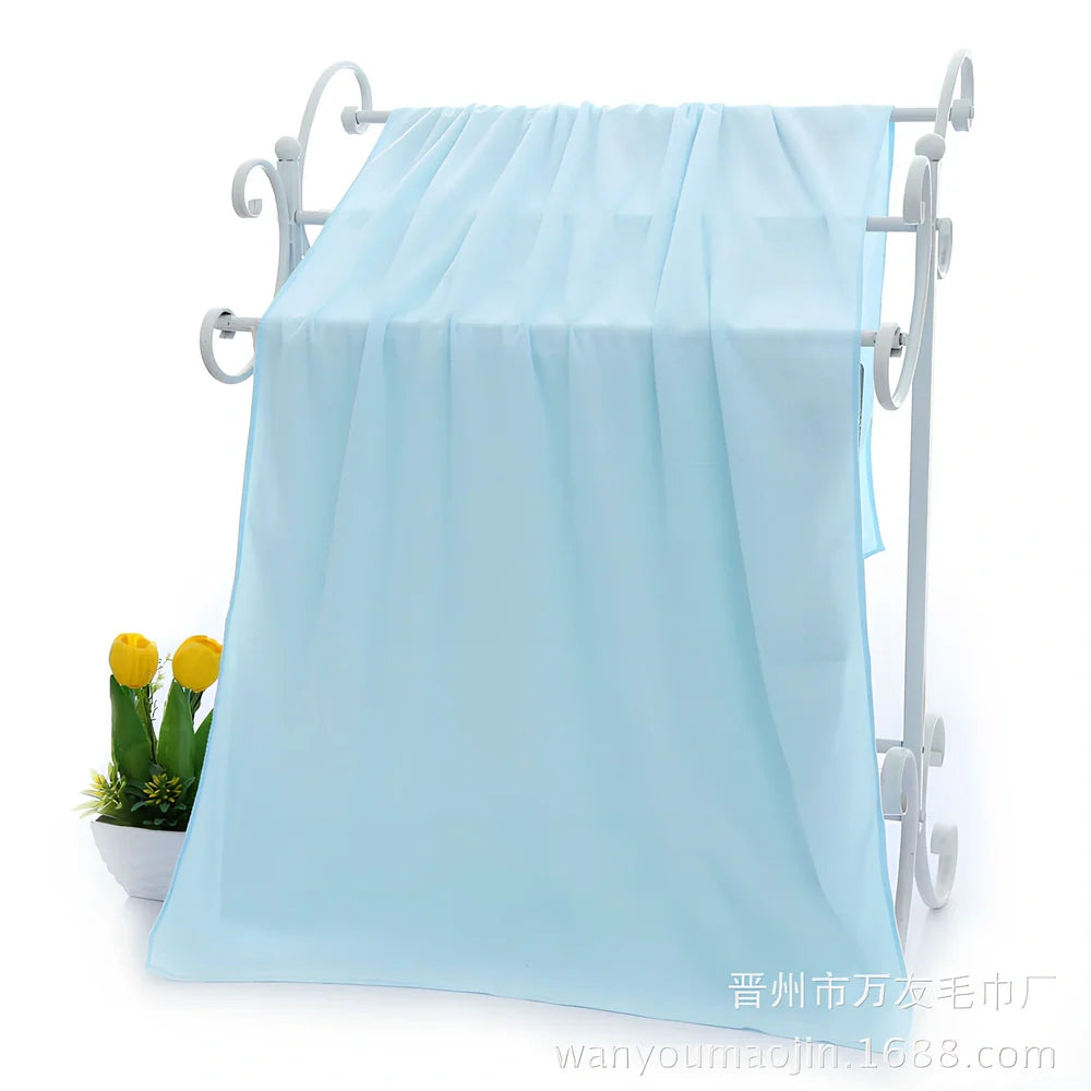 70x140cm microfiber bath towel with weft-knitted superfine fibre construction in multiple colour options