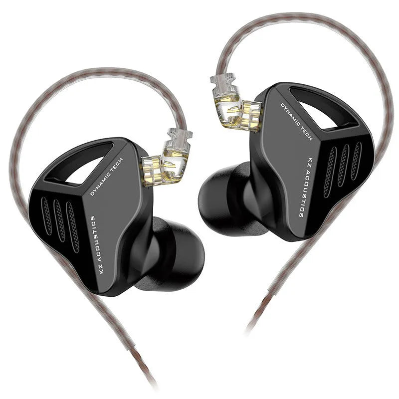 KZ ZAX hybrid driver in-ear headphones in Black or Silver blue with 3.5mm L-bend plug