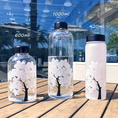 Color changing glass water glass with high borosilicate body, changes color with temperature