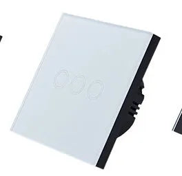86 type glass touch light switch with tempered glass panel in black, golden or white finish