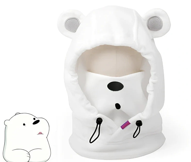 Brown Bear cartoon ski helmet head cover for winter sports protection with elastic band