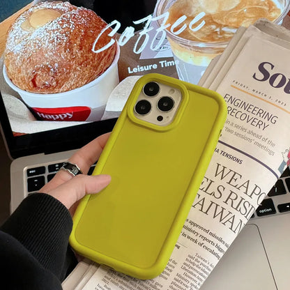 Frosted skin feeling solid colour silicone iPhone case on a phone
