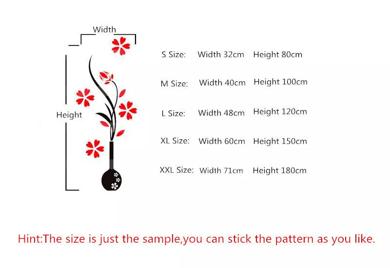 Acrylic 3D wall sticker vase with mildew-proof feature for home and office decoration