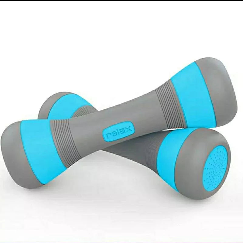 Adjustable dumbbell set in purple, pink, blue, and kettle bell colors for versatile workouts